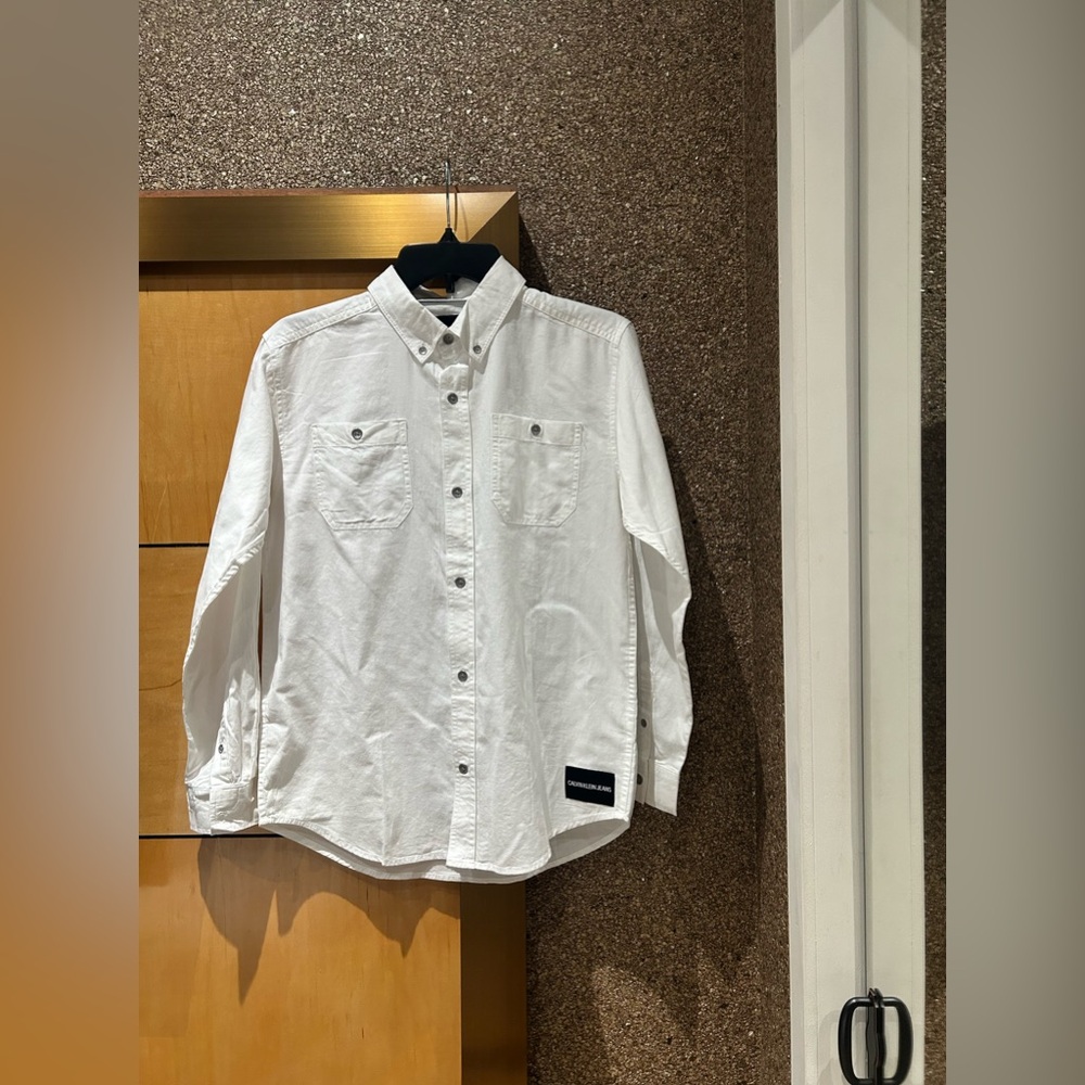 Calvin Klein jeans boys white button down blouse